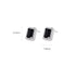 Baguette Cut 14K White Gold Plated Black Cubic Zirconia Men Women Stud Earrings